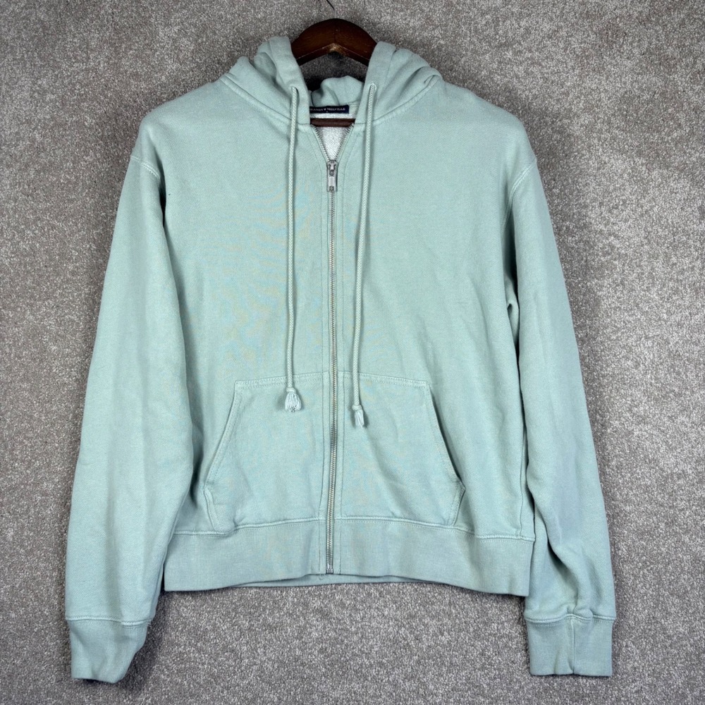 Brandy Melville Mint Green Full Zip Hoodie Sweatshirt One Size Medium